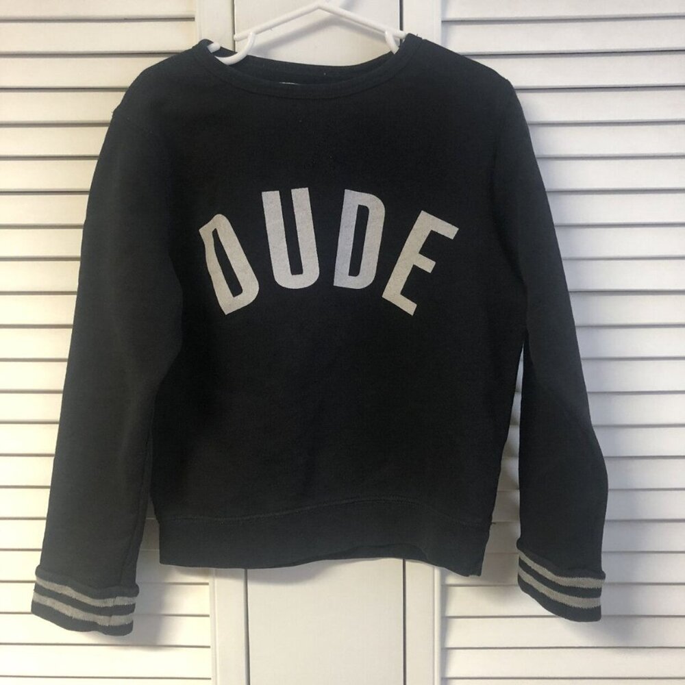 Peek Size 4-5 Black “Dude” Sweatshirt